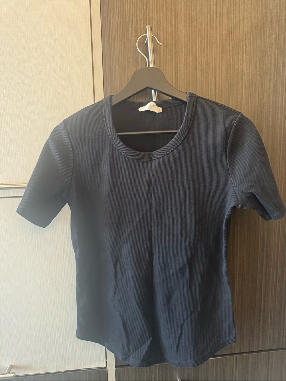 Ba&sh Classic Crewneck Ribbed Tee - Black